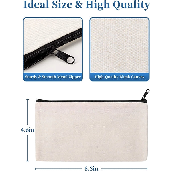 Canvas Pencil Pen Case Craft Zipper Bags