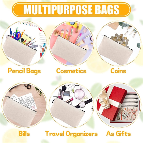 Canvas Pencil Pen Case Craft Zipper Bags