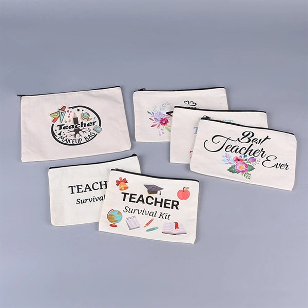 Canvas Pencil Pen Case Craft Zipper Bags