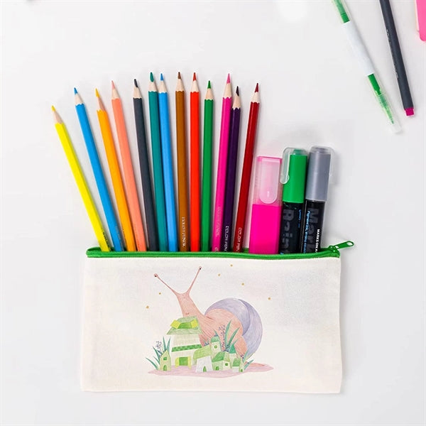 Canvas Pencil Pen Case Craft Zipper Bags