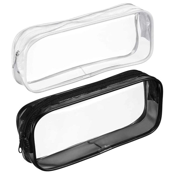 Clear PVC Zipper Pen Pencil Case Big Capacity Makeup Pouch