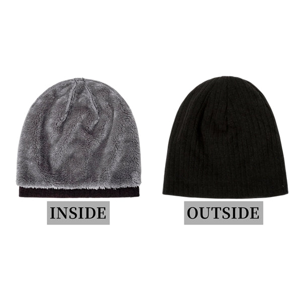 Fleece Knitted Beanie Hat