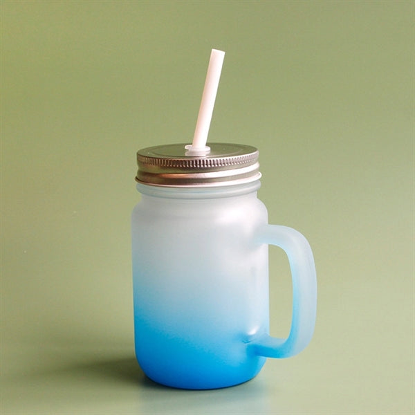 14.5OZ Gradient Tumbler Mason Cup With Handle