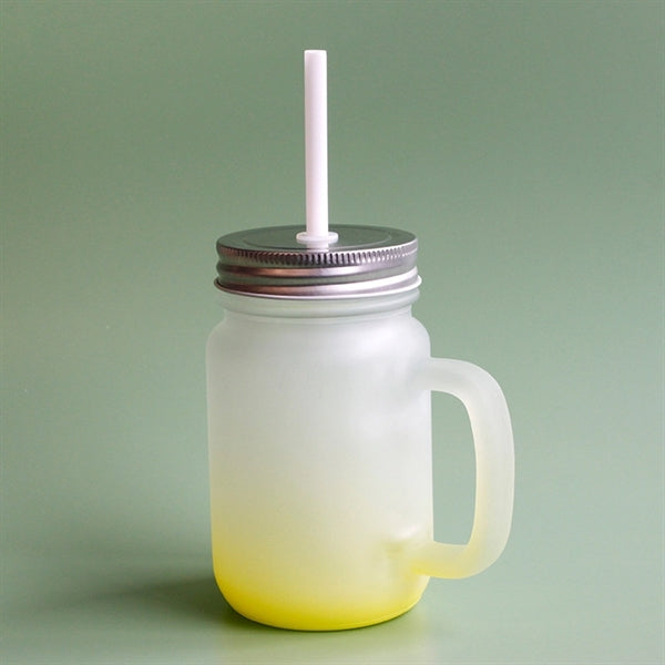 14.5OZ Gradient Tumbler Mason Cup With Handle