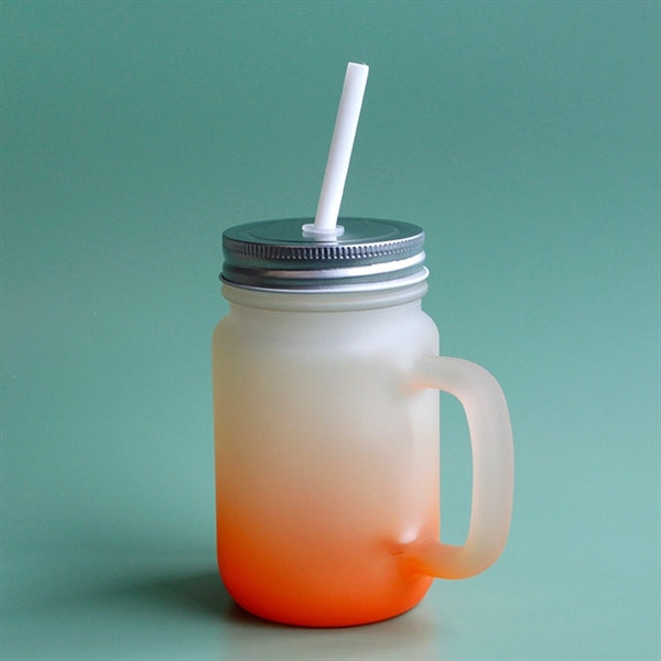 14.5OZ Gradient Tumbler Mason Cup With Handle