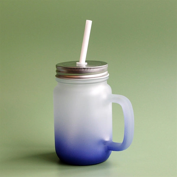 14.5OZ Gradient Tumbler Mason Cup With Handle