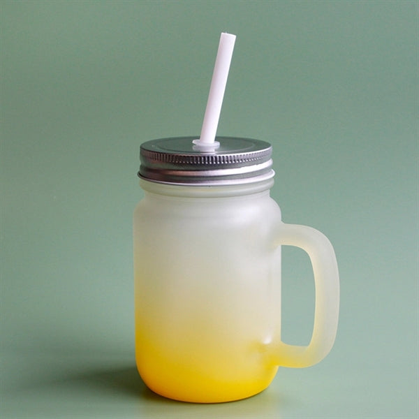 14.5OZ Gradient Tumbler Mason Cup With Handle