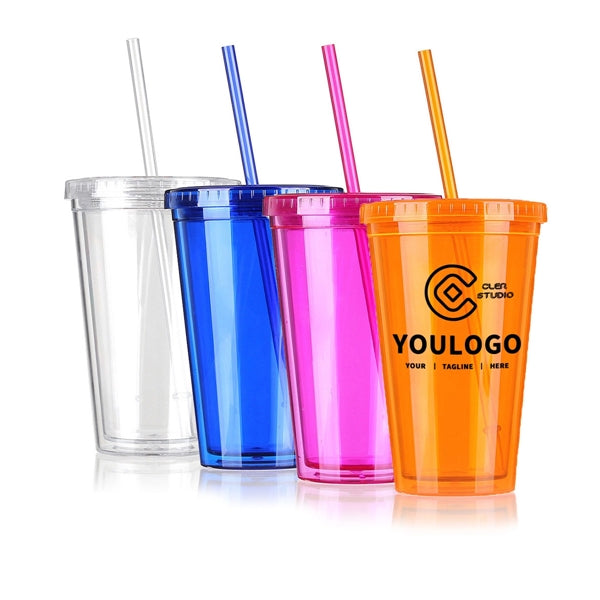 16oz Transparent Acrylic Tumblers