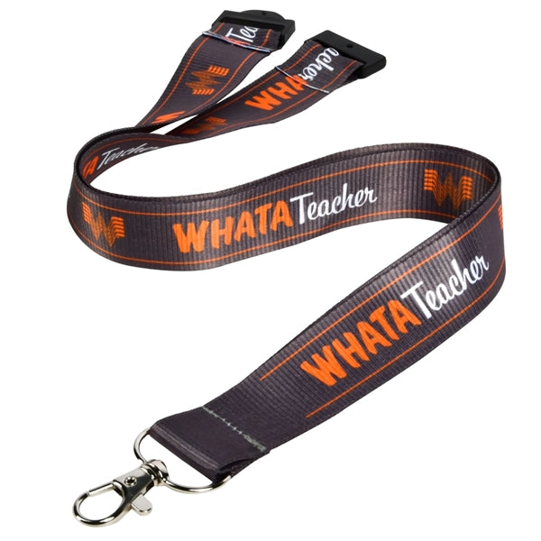 Polyester Sublimated Lanyard w/ Safety Breakaway ID Holder