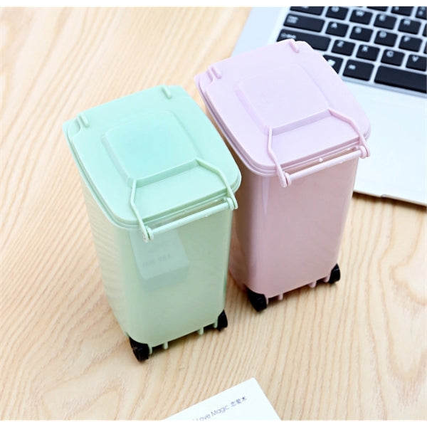Plastic Mini Desktop Trash Bin Can Pen Holder