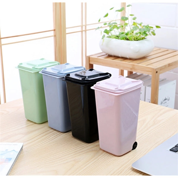 Plastic Mini Desktop Trash Bin Can Pen Holder
