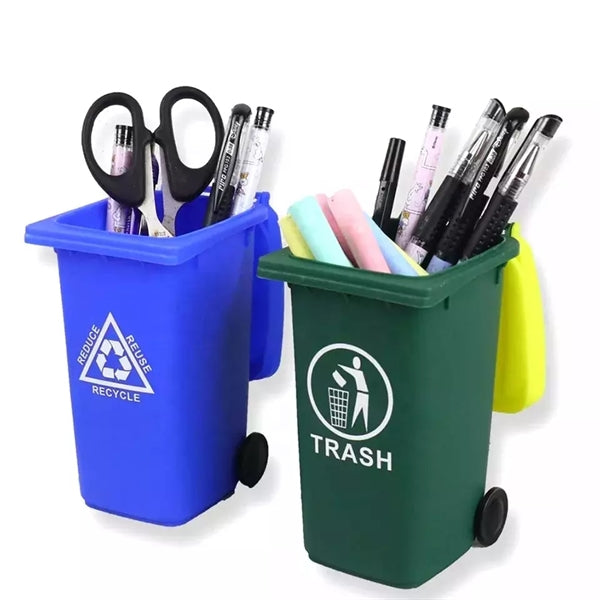 Plastic Mini Desktop Trash Bin Can Pen Holder