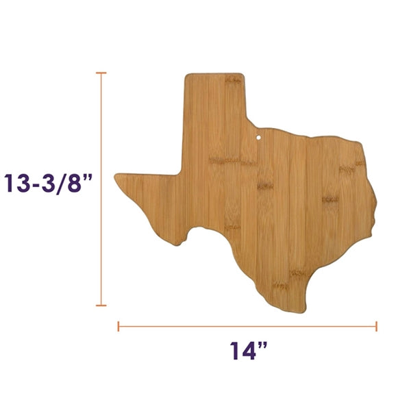 Texas Shaped Eco-Friendly Bamboo Serving Cutting Board