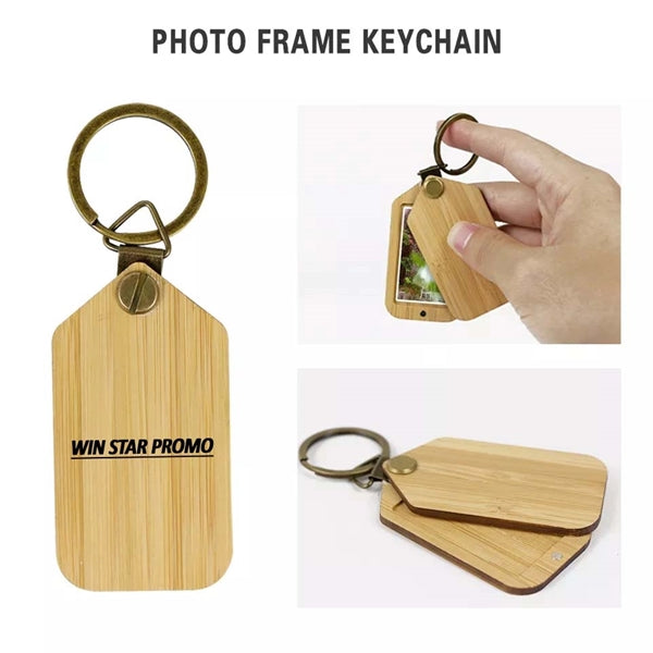 Bamboo Keychain W/Photo Frame