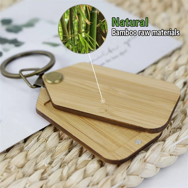 Bamboo Keychain W/Photo Frame