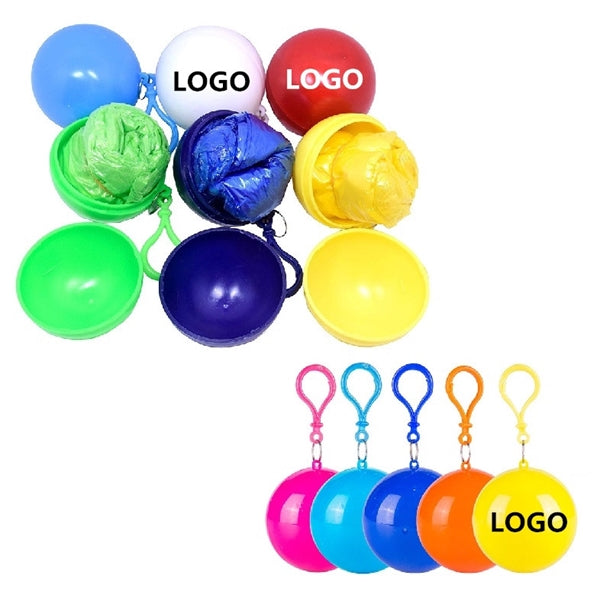 Ponchos Ball Rainwear W/ Key Chains