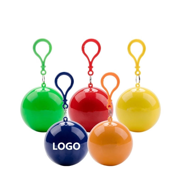 Ponchos Ball Rainwear W/ Key Chains