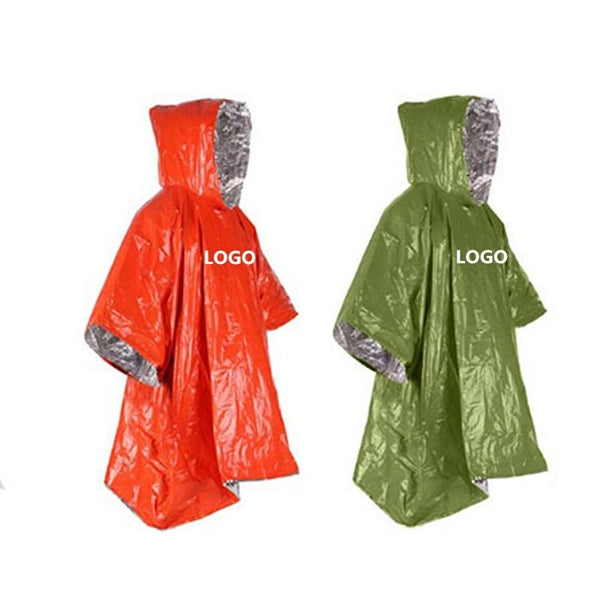 4 IN1 Emergency Poncho Raincoat W/ Carabiner & Whistle & Bag