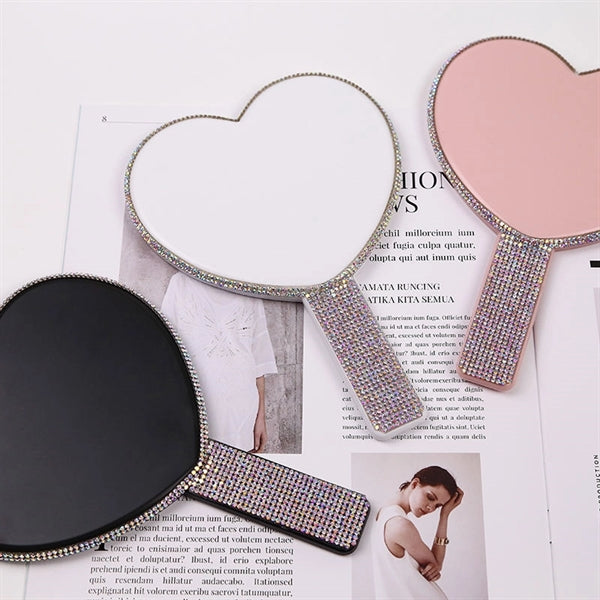 Heart hand mirror with handle