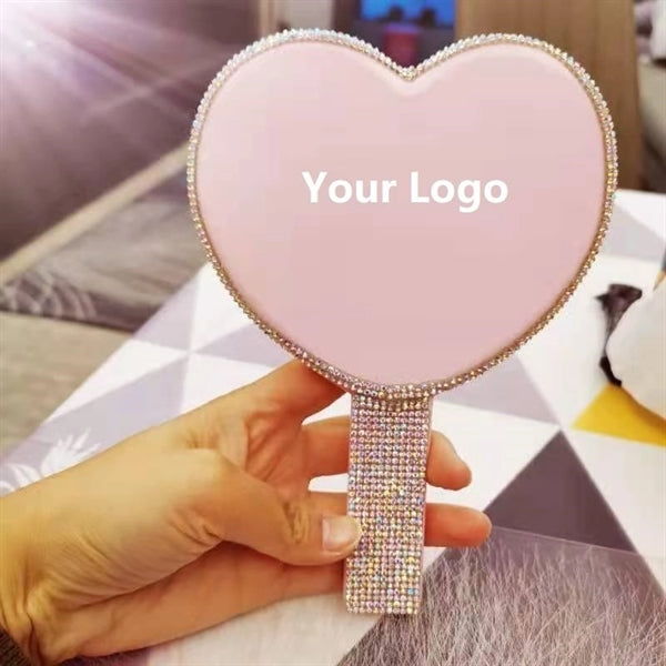 Heart hand mirror with handle
