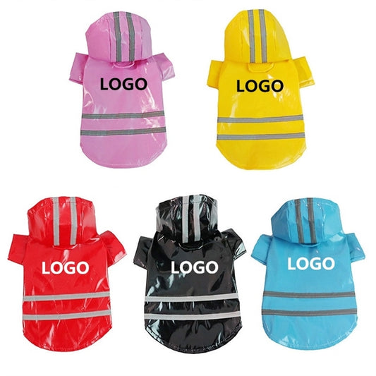 Reflective Striped Pet Raincoat W/ Hooded