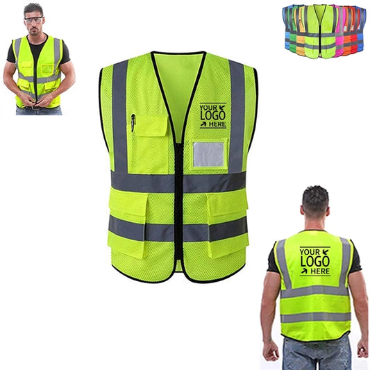 High Visibility Mash Safety Vest With Pockets