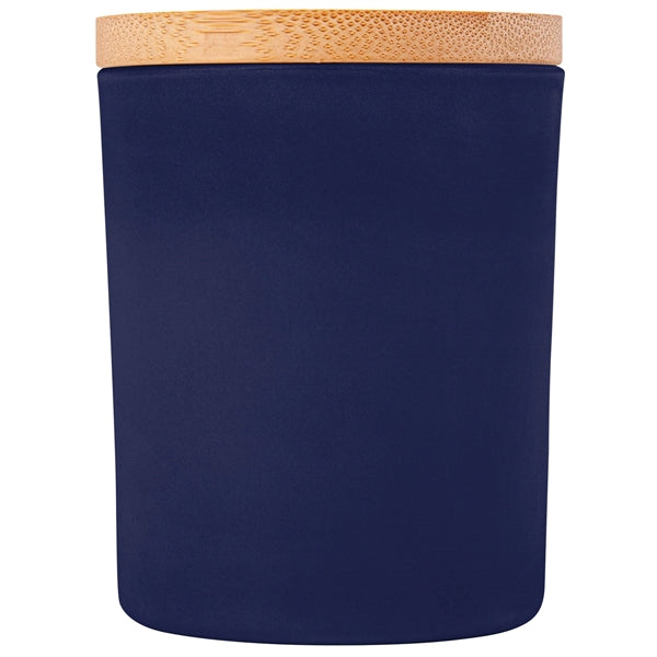Vanilla-Scented Soy Wax Candle in Glass Jar w/Bamboo Lid (La