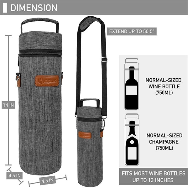 Portable Single Bottle Wine Tote Bag