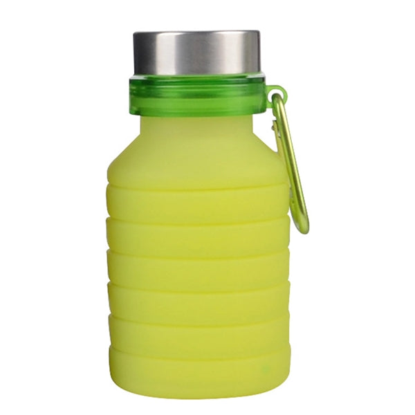 17 oz Collapsible Silicon Water Bottle with Carabiner