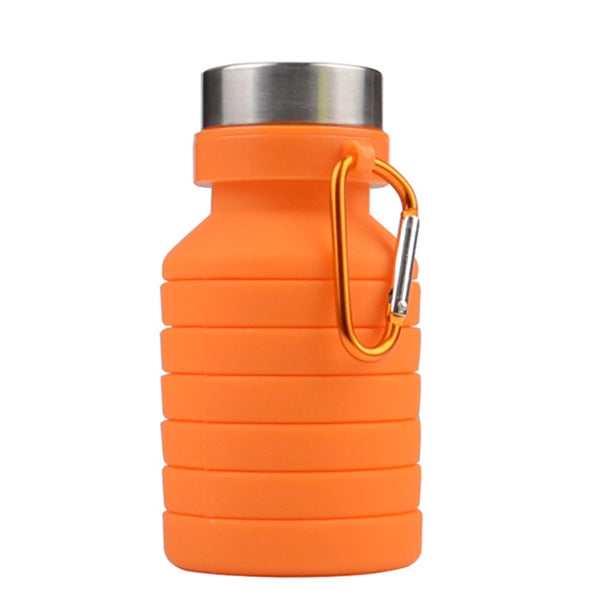 17 oz Collapsible Silicon Water Bottle with Carabiner