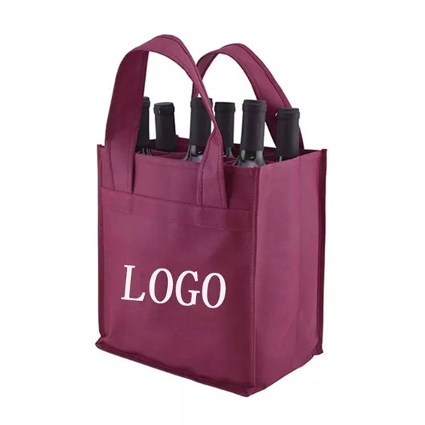 Non-Woven 6 Bottle Wine Tote Bag