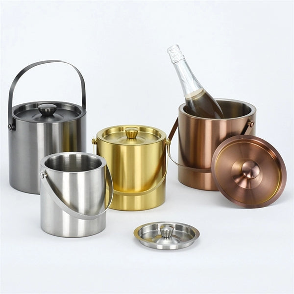 Stainless Steel Insulated Ice Bucket w/ Lid