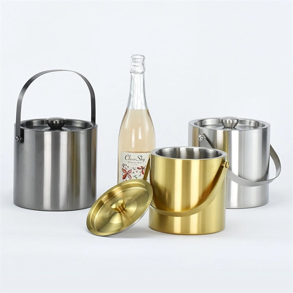 Stainless Steel Insulated Ice Bucket w/ Lid