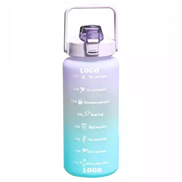 67Oz Plastic Sports Water Bottle With Time Marker