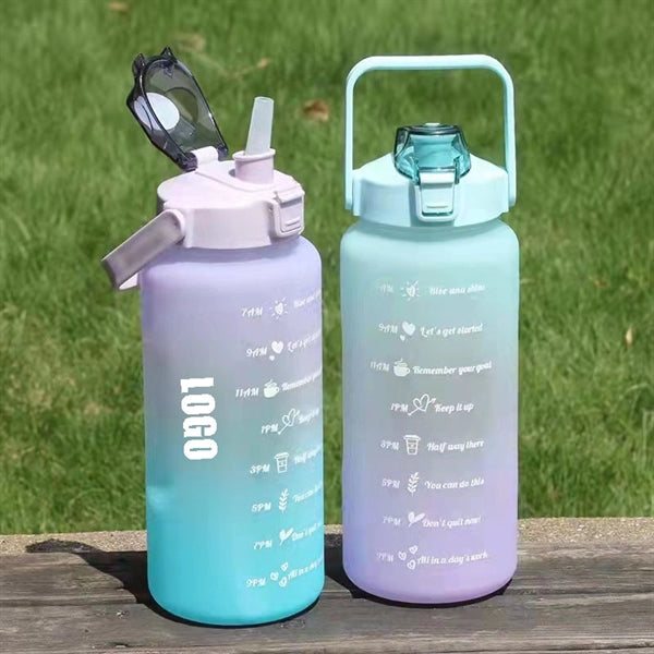 67Oz Plastic Sports Water Bottle With Time Marker