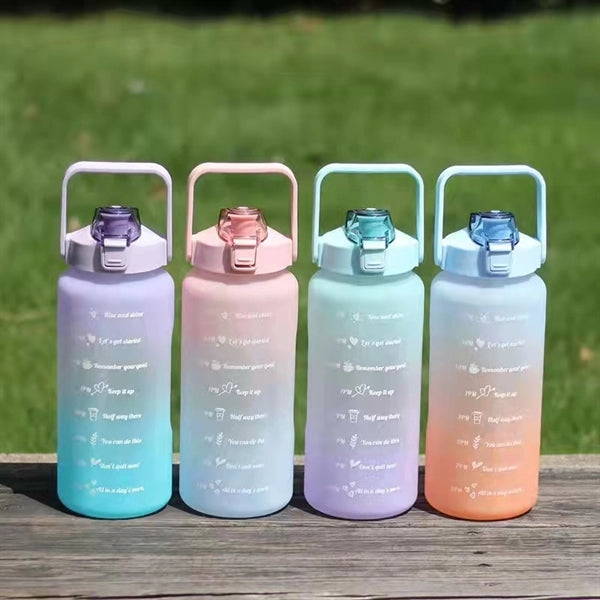 67Oz Plastic Sports Water Bottle With Time Marker