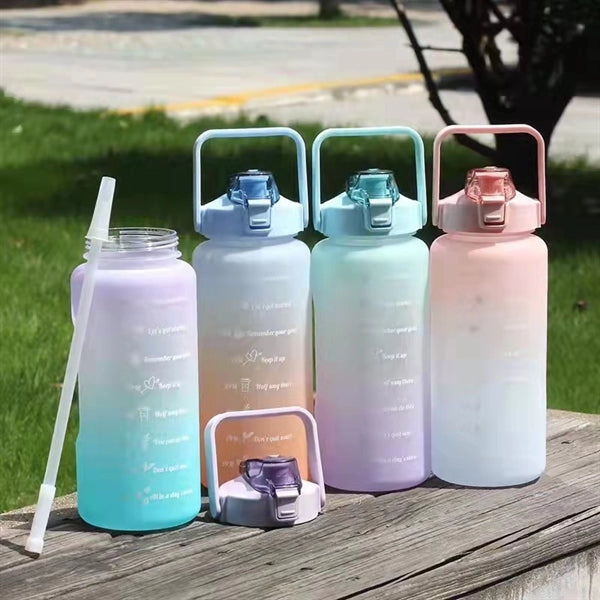 67Oz Plastic Sports Water Bottle With Time Marker
