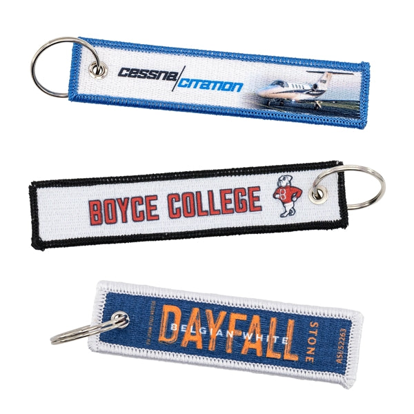 Pin Pointe Embroidered Flight Keytag Keychain