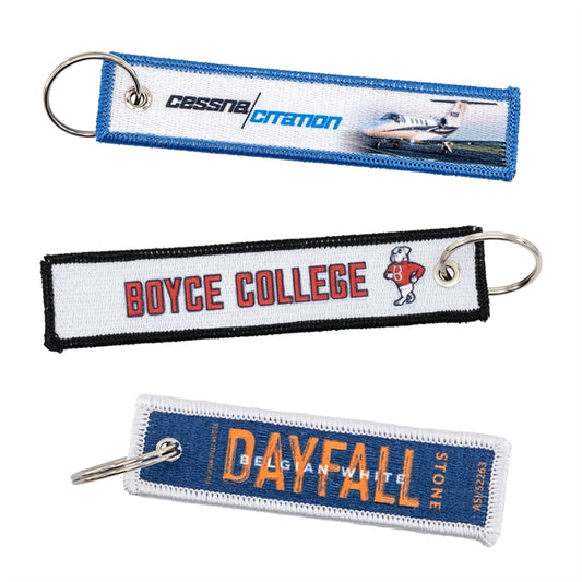 Pin Pointe Embroidered Flight Keytag Keychain