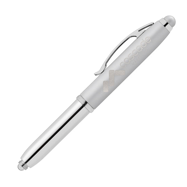 Vivano Softy Metallic Pen w/ LED Light and Stylus - Laser