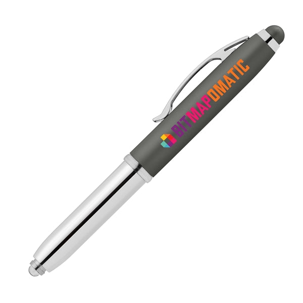 Vivano Softy Metallic Pen w/ LED Light and Stylus - ColorJet