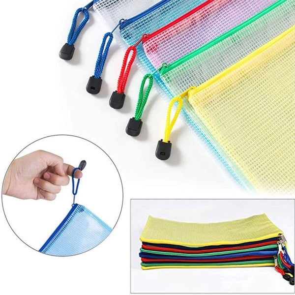 Waterproof Plastic Mesh Zipper Document Envelopes Folder