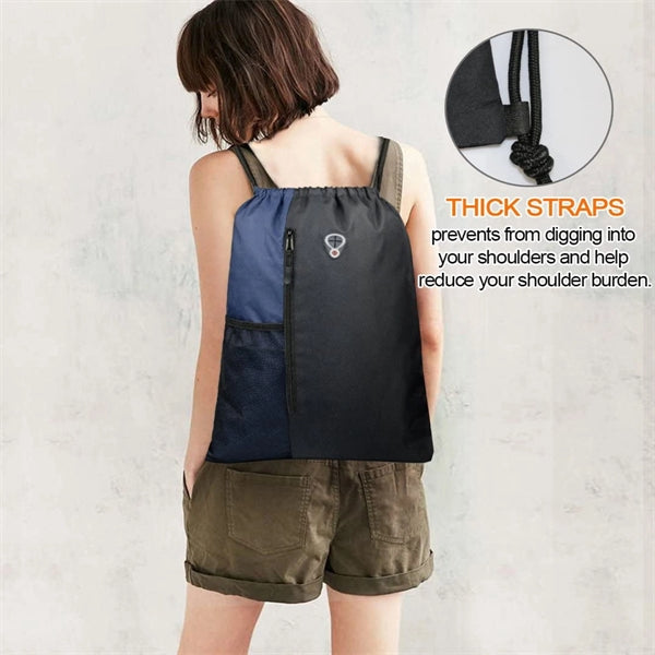 Drawstring Backpack Sports Gym Bag For Women Men