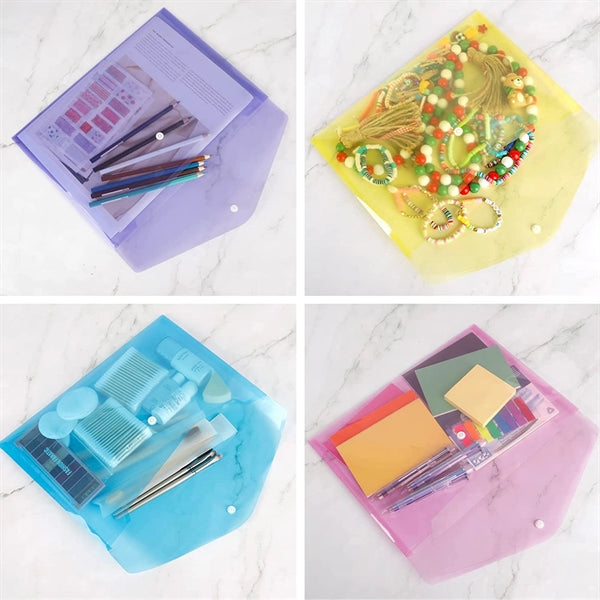 Plastic Document Envelopes Clear File Bags With Button