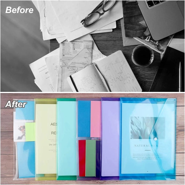 Plastic Document Envelopes Clear File Bags With Button