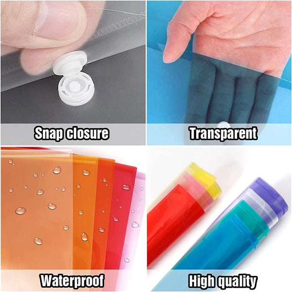 Plastic Document Envelopes Clear File Bags With Button