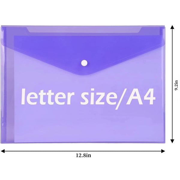 Plastic Document Envelopes Clear File Bags With Button