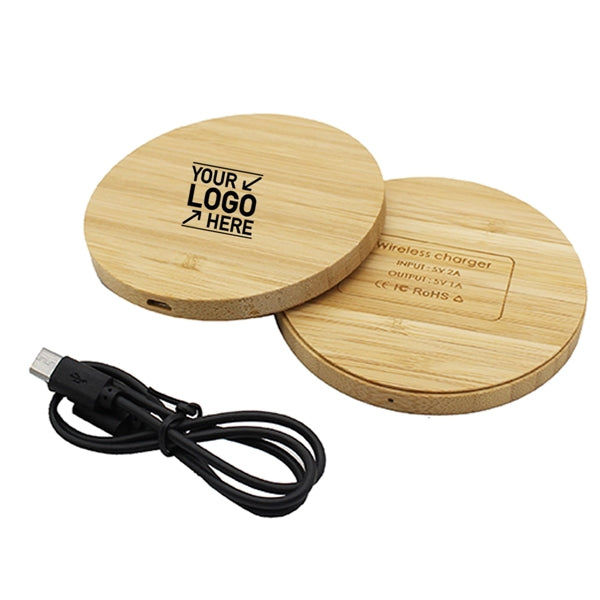 Round Bamboo WoodenWireless Charger