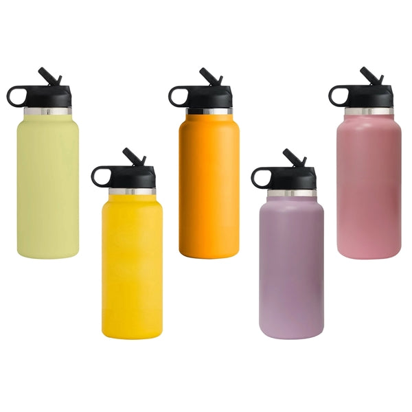 32 oz Vacuum Insulated Water Bottle W/ Straw&handle