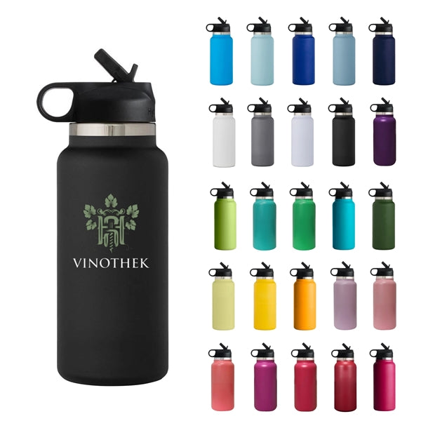 32 oz Vacuum Insulated Water Bottle W/ Straw&handle